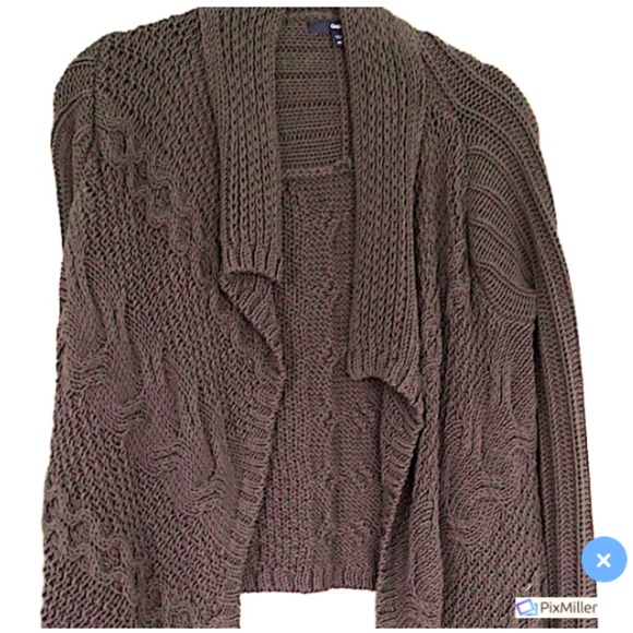 GAP Sweaters - Vintage Gap Womens Brown Cable Knit Open Front Sweater, XS
